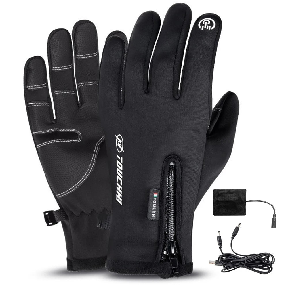 Touch Screen Heated Gloves -  Anti-Slip and Fast Recharging for Skiing Cycling Driving Hiking