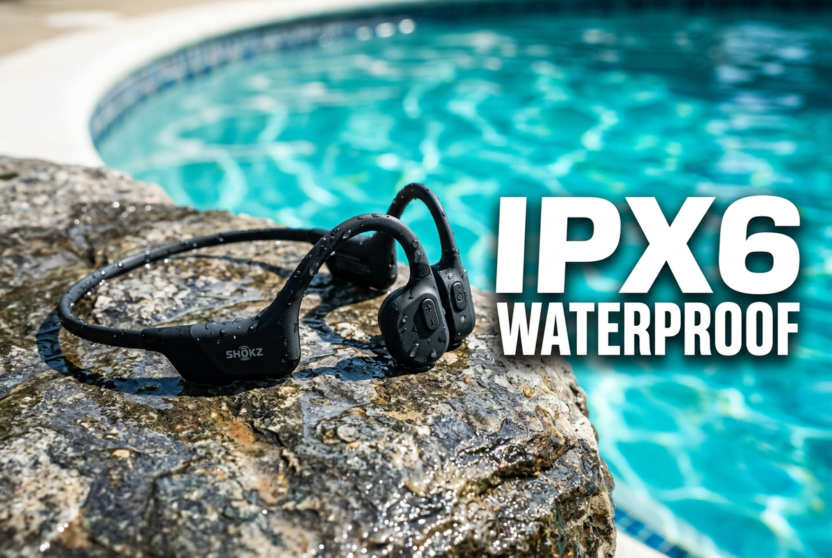 Bone conduction headphones waterproof IPX6 rated