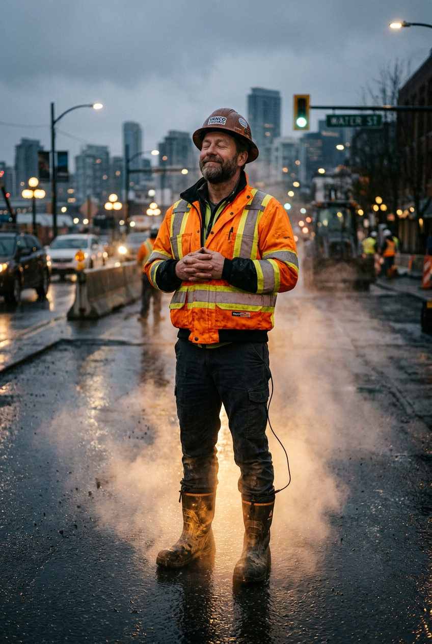 Road worker serene and warm with Heat Treats for Feet insoles